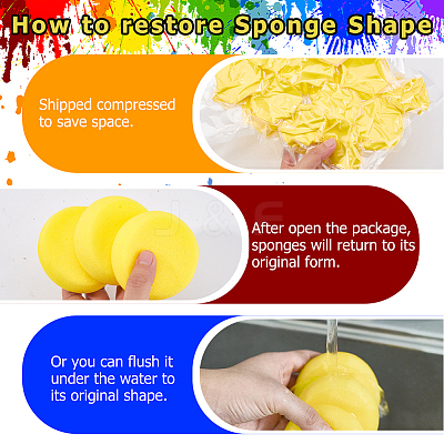 24Pcs Sponge Ink Print Pads AJEW-SP0002-92-1