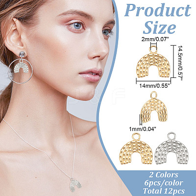 12Pcs 2 Colors  Brass Charms KK-AR0003-41-1