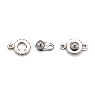 Tarnish Resistant 201 Stainless Steel Snap Clasps STAS-K148-11-1