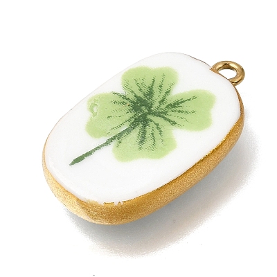 Fruit & Floral & Animals Printed Handmade Porcelain Pendants STAS-Z207-01G-08-1
