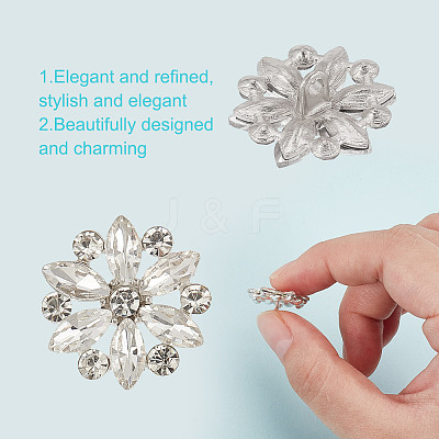 30Pcs Alloy Rhinestone Shank Bottons BUTT-HY0001-14S-1