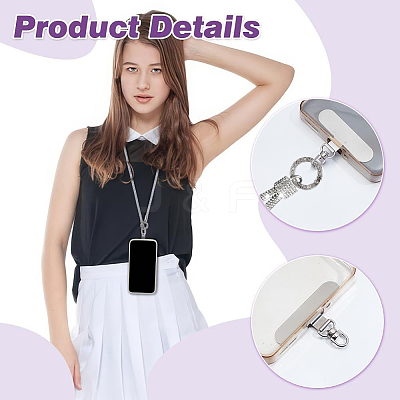 2Sets 2 Styles Alloy Mobile Phone Straps AJEW-NB0009-04A-1