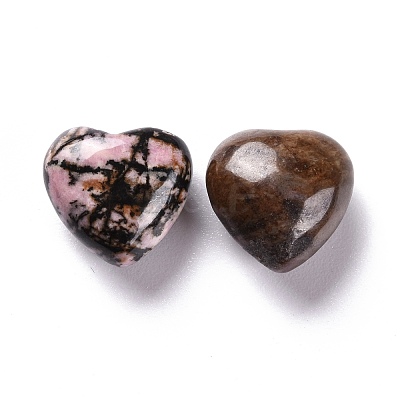 Natural Rhodonite Heart Love Stone G-M379-18-1