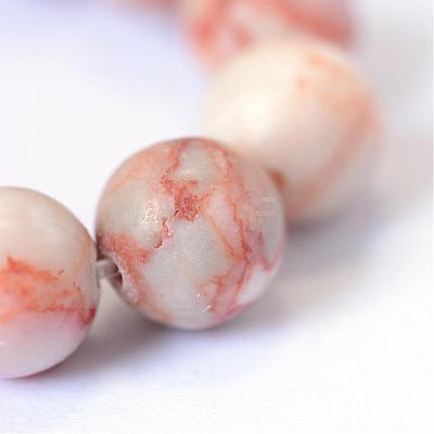 Natural Red Netstone Round Bead Strands G-E334-4mm-06-1
