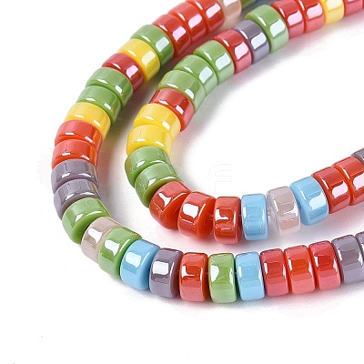 Electroplate Imitation Jade & Opaque Glass Beads Strands EGLA-Q132-04A-1