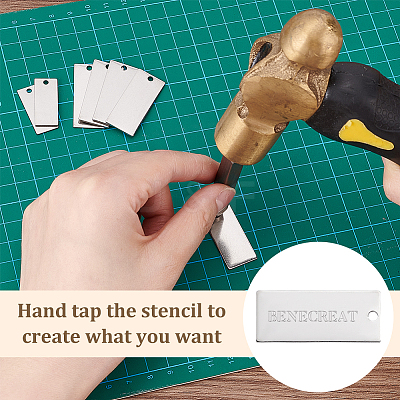 DIY Stamping Blank Tag Keychain Making Kit DIY-BC0009-42-1