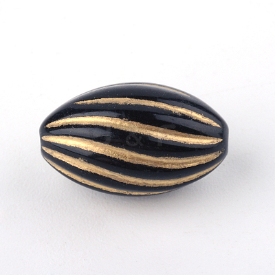 Oval Plating Acrylic Beads X-PACR-Q102-128B-1