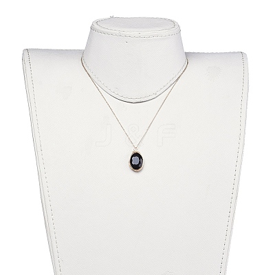 Glass Pendant Necklaces NJEW-JN02586-02-1