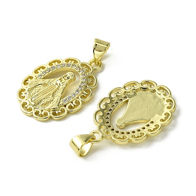 Brass Micro Pave Cubic Zirconia Pendants KK-H472-53O-G-1