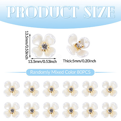 80Pcs Resin Bead Caps KY-TADJ0001-11-1