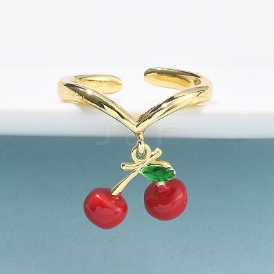 Brass with Enamel Cuff Rings LS-RJEW-Q019-02A-G-1
