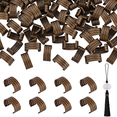 120Pcs Brass Folding Crimp Ends KK-PH0014-10AB-1