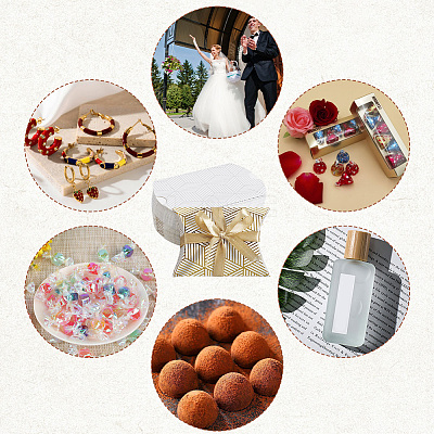 40Sets 2 Colors Hot Stamping Pillow Cardboard Paper Printed Candy Boxes CON-BBC0001-13A-1