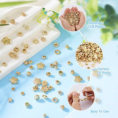 400Pcs 20 Styles CCB Plastic Beads CCB-TA0001-13-1