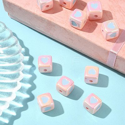 10Pcs Opaque Acrylic Enamel Beads ACRC-FS0001-02E-1