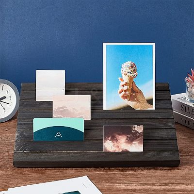 7-Slot Wooden Place Card Display Stands ODIS-WH0029-52B-1
