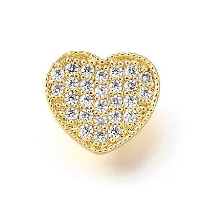 Brass Micro Pave Cubic Zirconia Charms KK-R222-01G-03-1