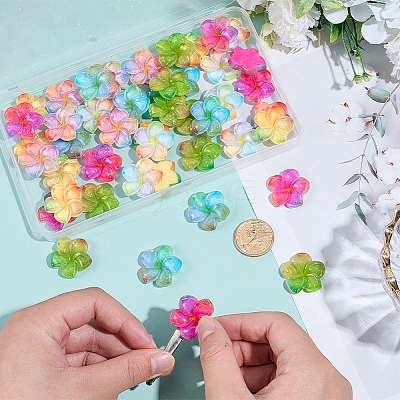 48Pcs 6 Colors Transparent Resin Cabochons RESI-SC0006-62-1