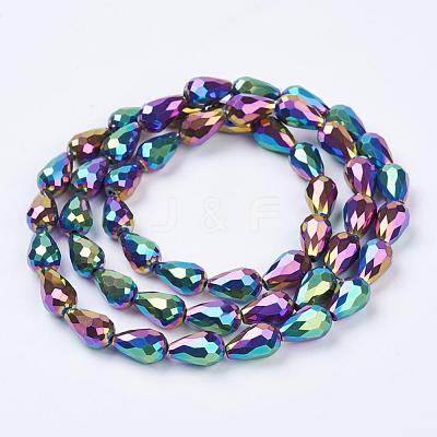 Electroplate Glass Beads Strands EGLA-D017-15x10mm-4-1