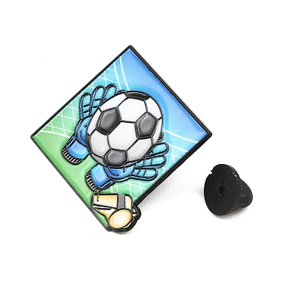 Sports Theme Football & Goalkeeper & Whistle Enamel Pins JEWB-L023-02C-EB-1