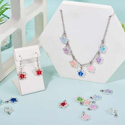 50Pcs Alloy & Glass Pendants PALLOY-TAC0239-1