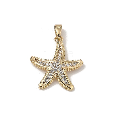 Brass Micro Pave Clear Cubic Zirconia Pendants KK-B138-05G-1