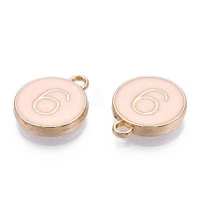Light Gold Plated Alloy Enamel Charms ENAM-T010-04G-1