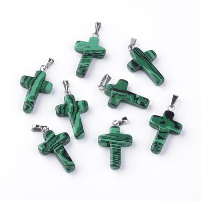 Synthetic Malachite Pendants G-J354-01-1