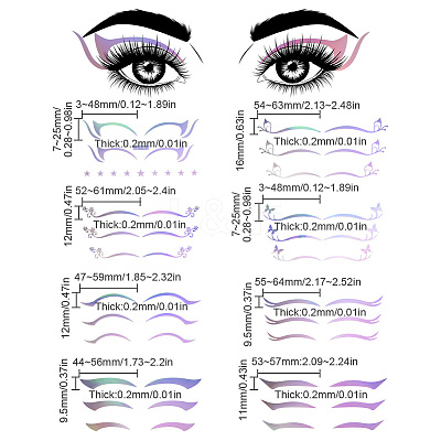8Pcs 8 Styles Laser Eye Tattoo Stickers DIY-FG0004-50-1