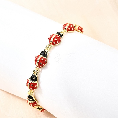 Brass Charm Bracelets for Women BJEW-C107-02G-1