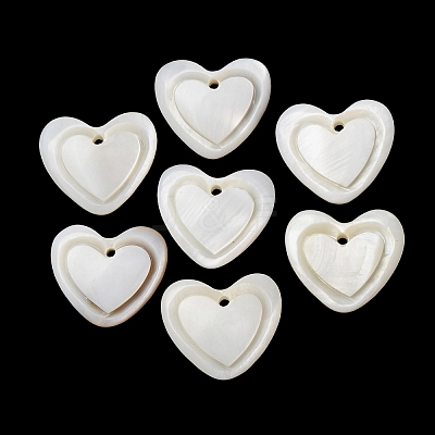 Natural Freshwater Shell Carved Pendants SHEL-K006-70B-1