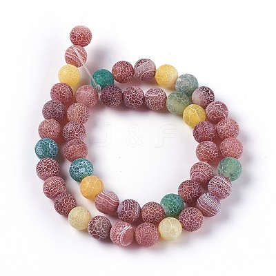Natural Weathered Agate Beads Strands G-P414-A02-1