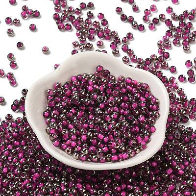 Transparent Inside Colours Glass Seed Beads SEED-H002-A-C207-1