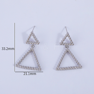 Triangle Brass Dangle Stud Earrings KM2949-1