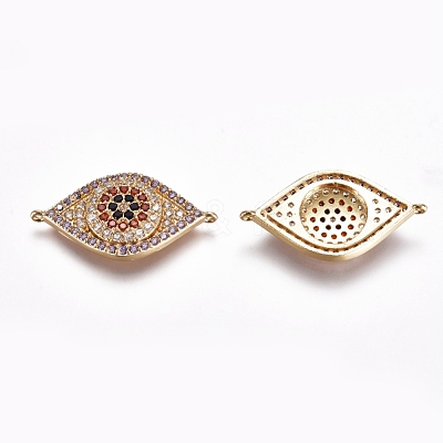 Brass Micro Pave Cubic Zirconia Links connectors ZIRC-K081-80G-1