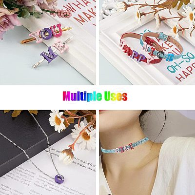 Spray Painted Zinc Alloy Slide Charms ALRI-WH0005-13X-1