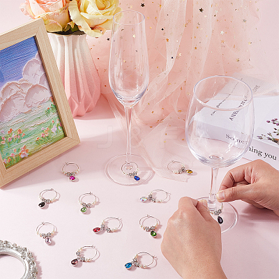 12Pcs Alloy Glass Wine Glass Charms AJEW-SC00054-1