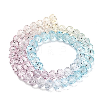 Transparent Painted Glass Beads Strands X1-DGLA-A034-T8mm-A15-1