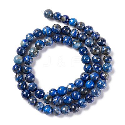Natural Lapis Lazuli Round Bead Strands G-E262-01-6mm-1