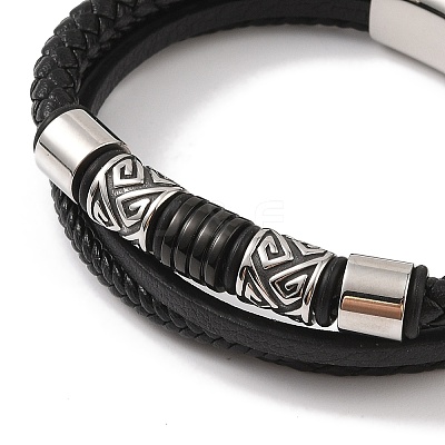 Braided Microfiber Leather Multi-strand Bracelets BJEW-B096-07A-1