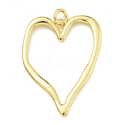 Heart Rack Plating Brass Big Pendants KK-Z067-10G-1