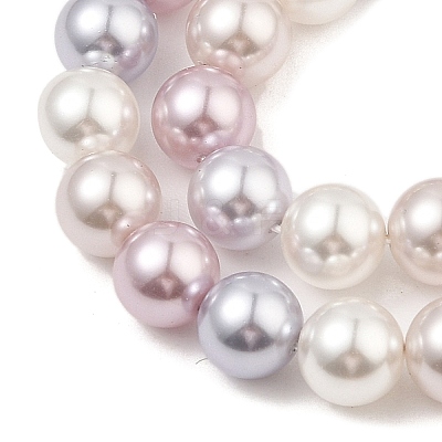 Baking Paint Pearlized Glass Pearl Round Bead Strands PEAR-H019-02C-11-1