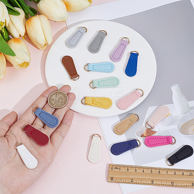 36Pcs 18 Styles PU Leather Zipper Pull Tabs FIND-ME0004-17-1