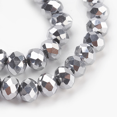 Electroplate Glass Beads Strands GLAA-K027-FP-A02-1