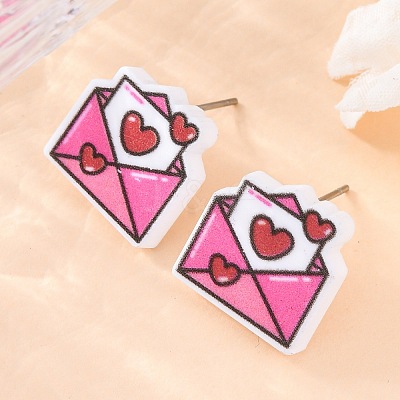 Wood Stud Earrings EJEW-M063-01X-1
