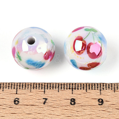 Printed Opaque Acrylic Beads MACR-T048-04C-1