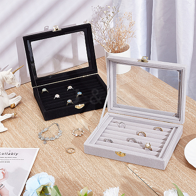 Velvet Jewelry Presentation Boxes VBOX-WH0014-01A-1