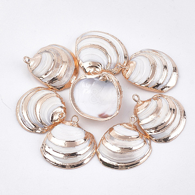 Electroplate Shell Pendants SSHEL-T009-17-1
