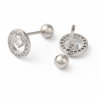 Ring Brass Micro Pave Clear Cubic Zirconia Cartilage Earrings EJEW-L289-02P-05-1