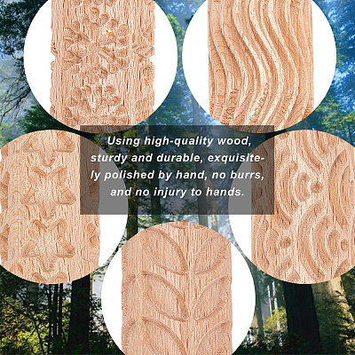 5Pcs 5 Style Wooden Rolling Pin DIY-GF0004-95-1